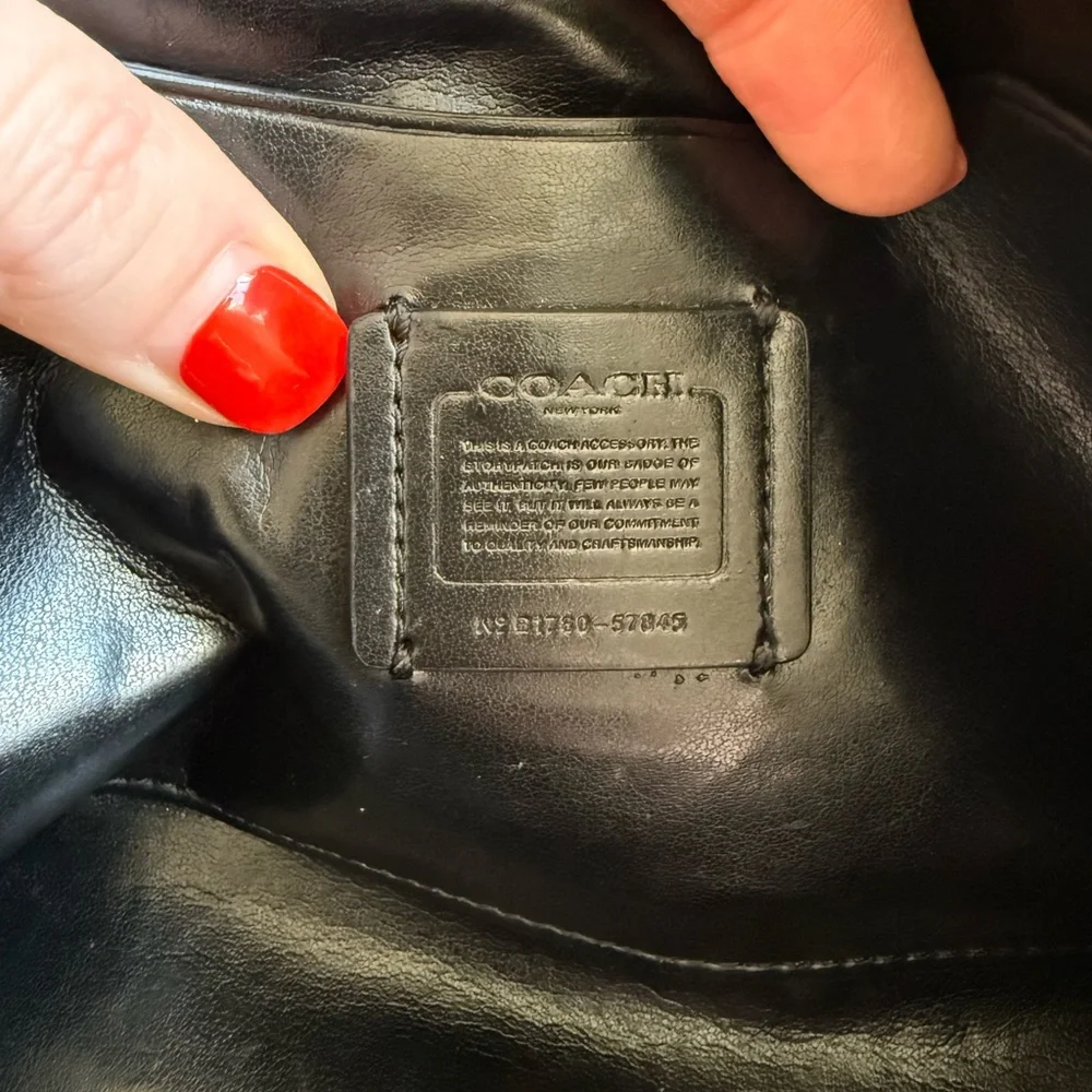 Coach Black Leather Cosmetic Bag - Picture 6 of 7